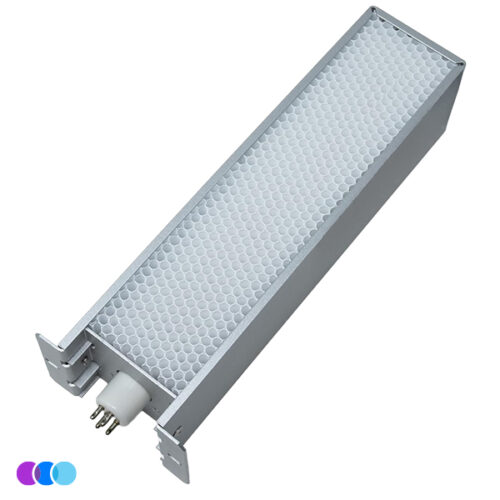 aerovex-the-one-that-works-totw-replacement-pco-side-angle The Replacement Cell for The One That Works w/PCO – Ozone Free features a rectangular silver housing, hexagonal mesh cover, white base, and three angled metal prongs, shown on a white background with three colored dots in the corner. Read more at Aerovex Systems (aerovexsystems.com)