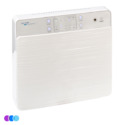 The Aerovex Systems Wall Mounted Air Purifier is white, rectangular, with a textured front panel and a digital control display featuring buttons and indicator lights on the top front. The Aerovex Eco Systems logo appears in the top left corner. Read more at Aerovex Systems (aerovexsystems.com)