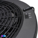 Close-up of The One That Works™ Salon Room Air Purifier featuring a black, round housing, vented grille, and a three-setting control switch (“HIGH,” “OFF,” “LOW”) set to OFF. A small handle is visible on the top edge. Read more at Aerovex Systems (aerovexsystems.com)